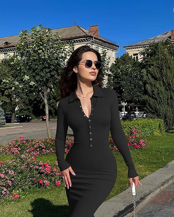 Women Long Sleeve Maxi Dress